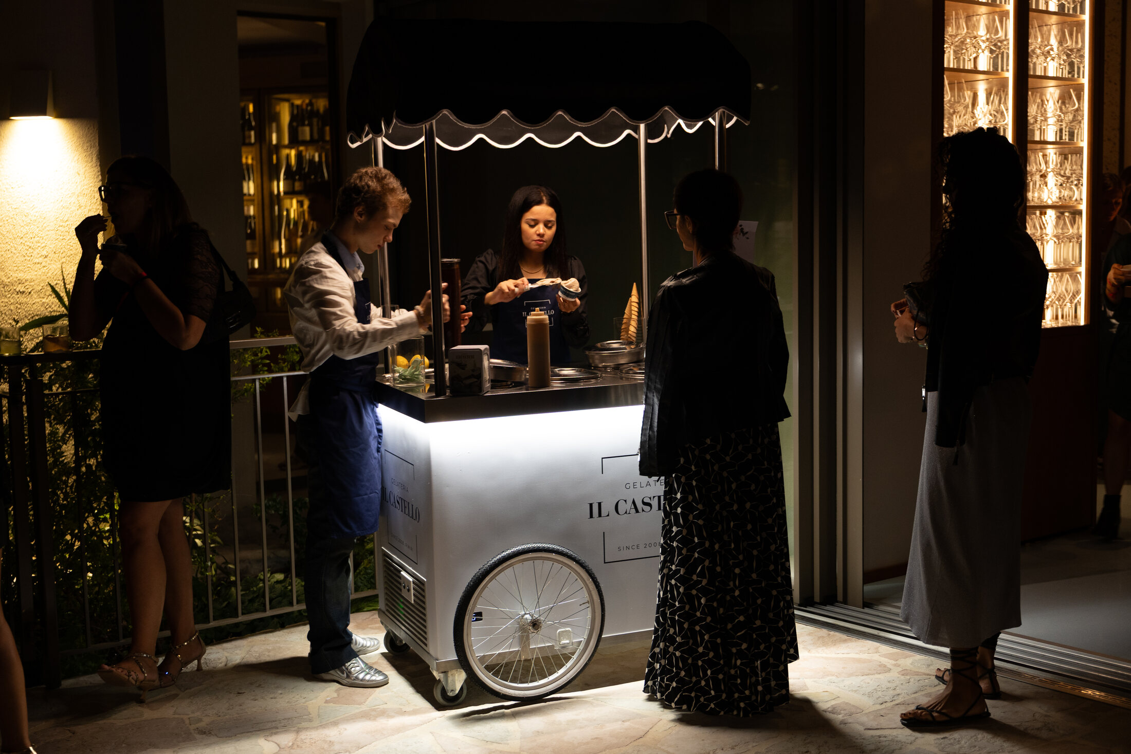Il carrettino Gelateria Il Castello allestito per un evento privato